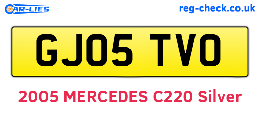 GJ05TVO are the vehicle registration plates.