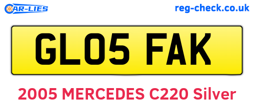 GL05FAK are the vehicle registration plates.