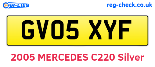 GV05XYF are the vehicle registration plates.