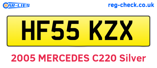 HF55KZX are the vehicle registration plates.