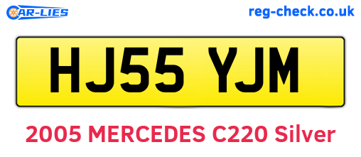 HJ55YJM are the vehicle registration plates.