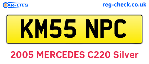 KM55NPC are the vehicle registration plates.
