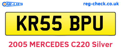 KR55BPU are the vehicle registration plates.