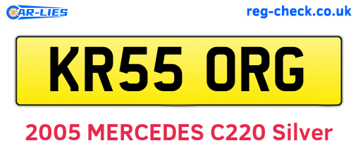 KR55ORG are the vehicle registration plates.
