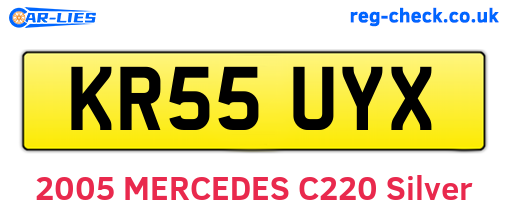 KR55UYX are the vehicle registration plates.