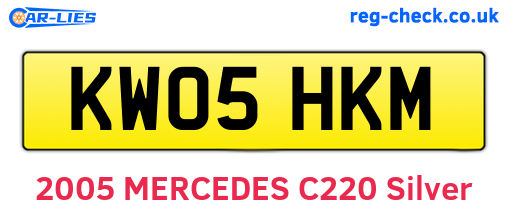 KW05HKM are the vehicle registration plates.