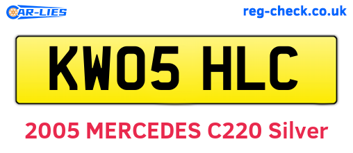 KW05HLC are the vehicle registration plates.