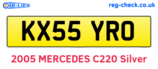 KX55YRO are the vehicle registration plates.