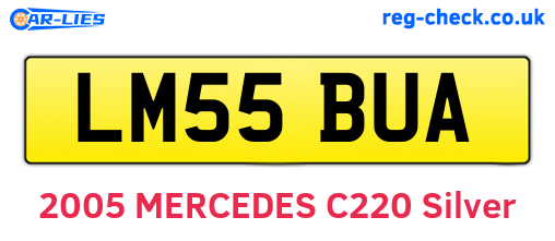 LM55BUA are the vehicle registration plates.