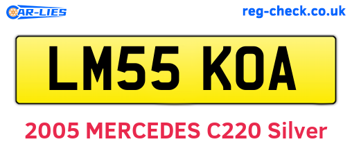 LM55KOA are the vehicle registration plates.