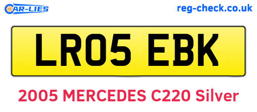 LR05EBK are the vehicle registration plates.