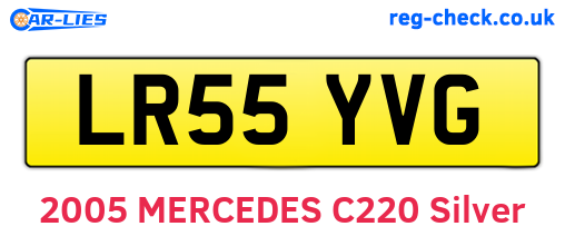 LR55YVG are the vehicle registration plates.