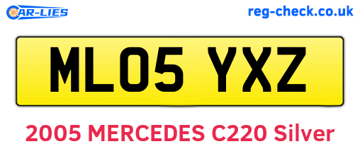 ML05YXZ are the vehicle registration plates.