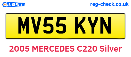 MV55KYN are the vehicle registration plates.