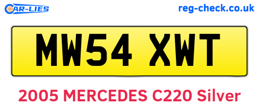 MW54XWT are the vehicle registration plates.
