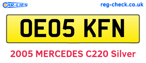 OE05KFN are the vehicle registration plates.