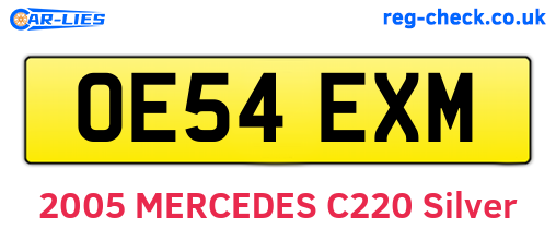 OE54EXM are the vehicle registration plates.
