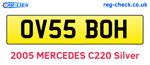 OV55BOH are the vehicle registration plates.