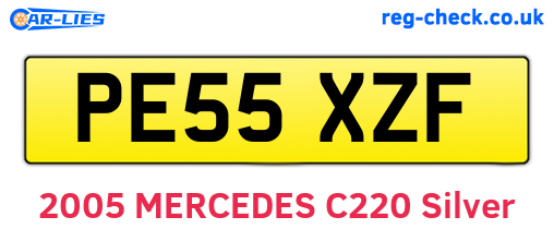 PE55XZF are the vehicle registration plates.