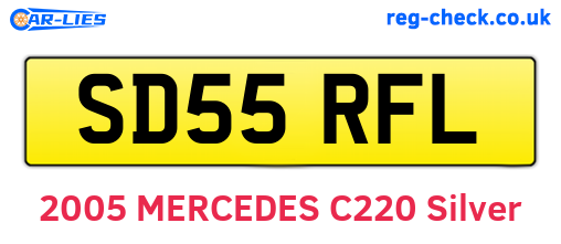 SD55RFL are the vehicle registration plates.