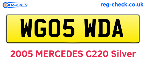 WG05WDA are the vehicle registration plates.