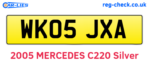WK05JXA are the vehicle registration plates.