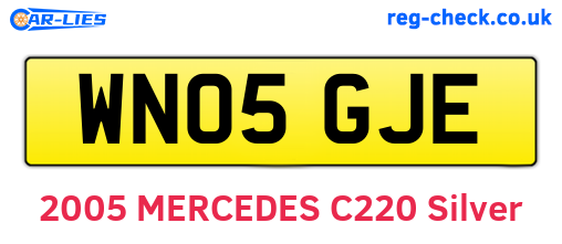 WN05GJE are the vehicle registration plates.