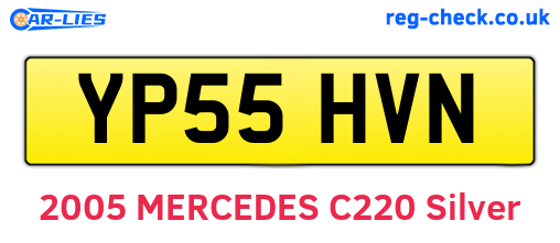 YP55HVN are the vehicle registration plates.