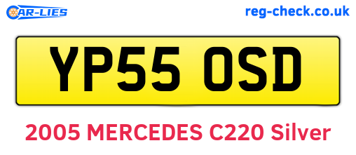 YP55OSD are the vehicle registration plates.