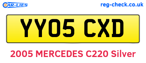 YY05CXD are the vehicle registration plates.