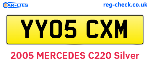 YY05CXM are the vehicle registration plates.