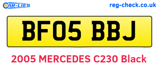BF05BBJ are the vehicle registration plates.