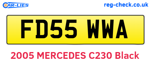 FD55WWA are the vehicle registration plates.