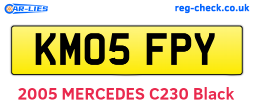 KM05FPY are the vehicle registration plates.
