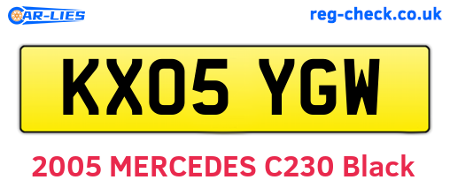 KX05YGW are the vehicle registration plates.