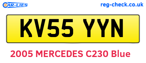 KV55YYN are the vehicle registration plates.