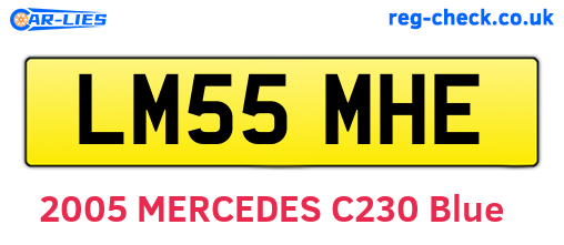 LM55MHE are the vehicle registration plates.