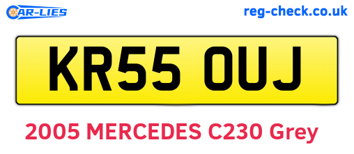 KR55OUJ are the vehicle registration plates.