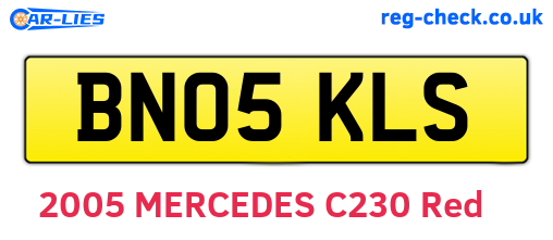 BN05KLS are the vehicle registration plates.