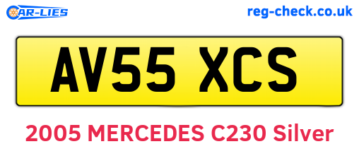 AV55XCS are the vehicle registration plates.