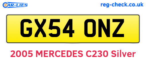 GX54ONZ are the vehicle registration plates.