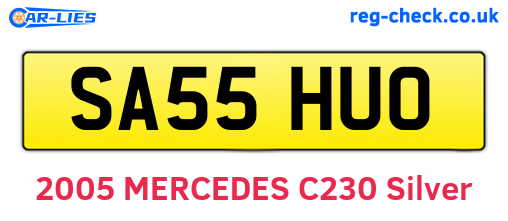 SA55HUO are the vehicle registration plates.