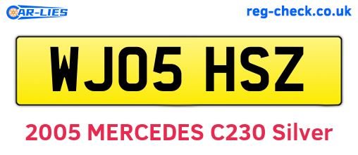 WJ05HSZ are the vehicle registration plates.