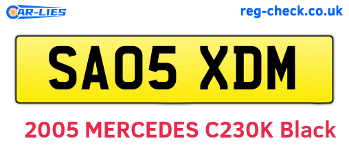 SA05XDM are the vehicle registration plates.