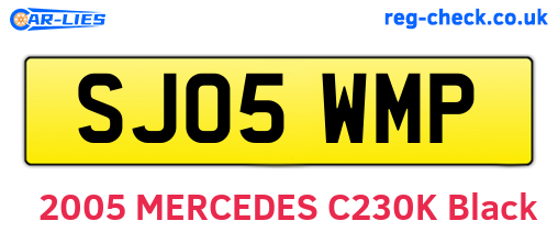 SJ05WMP are the vehicle registration plates.