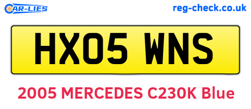 HX05WNS are the vehicle registration plates.