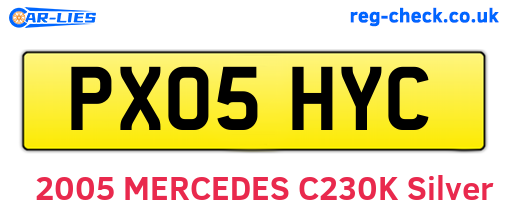 PX05HYC are the vehicle registration plates.
