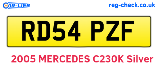 RD54PZF are the vehicle registration plates.