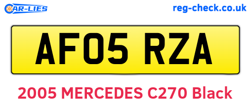 AF05RZA are the vehicle registration plates.