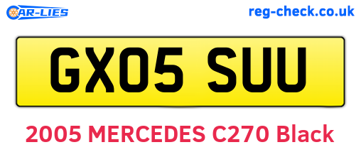 GX05SUU are the vehicle registration plates.